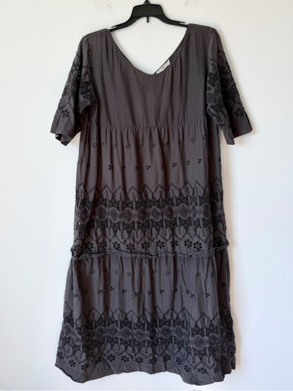 Mes Demoiselles Charcoal Gray Midi Dress